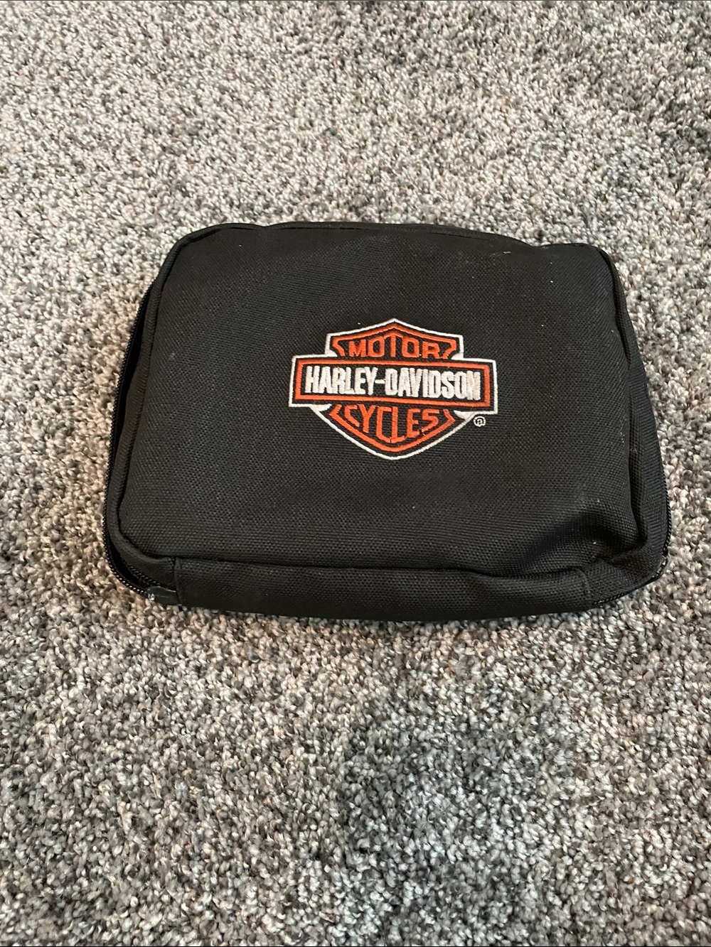Harley-Davidson Black Toiletry Bag with Orange Logo